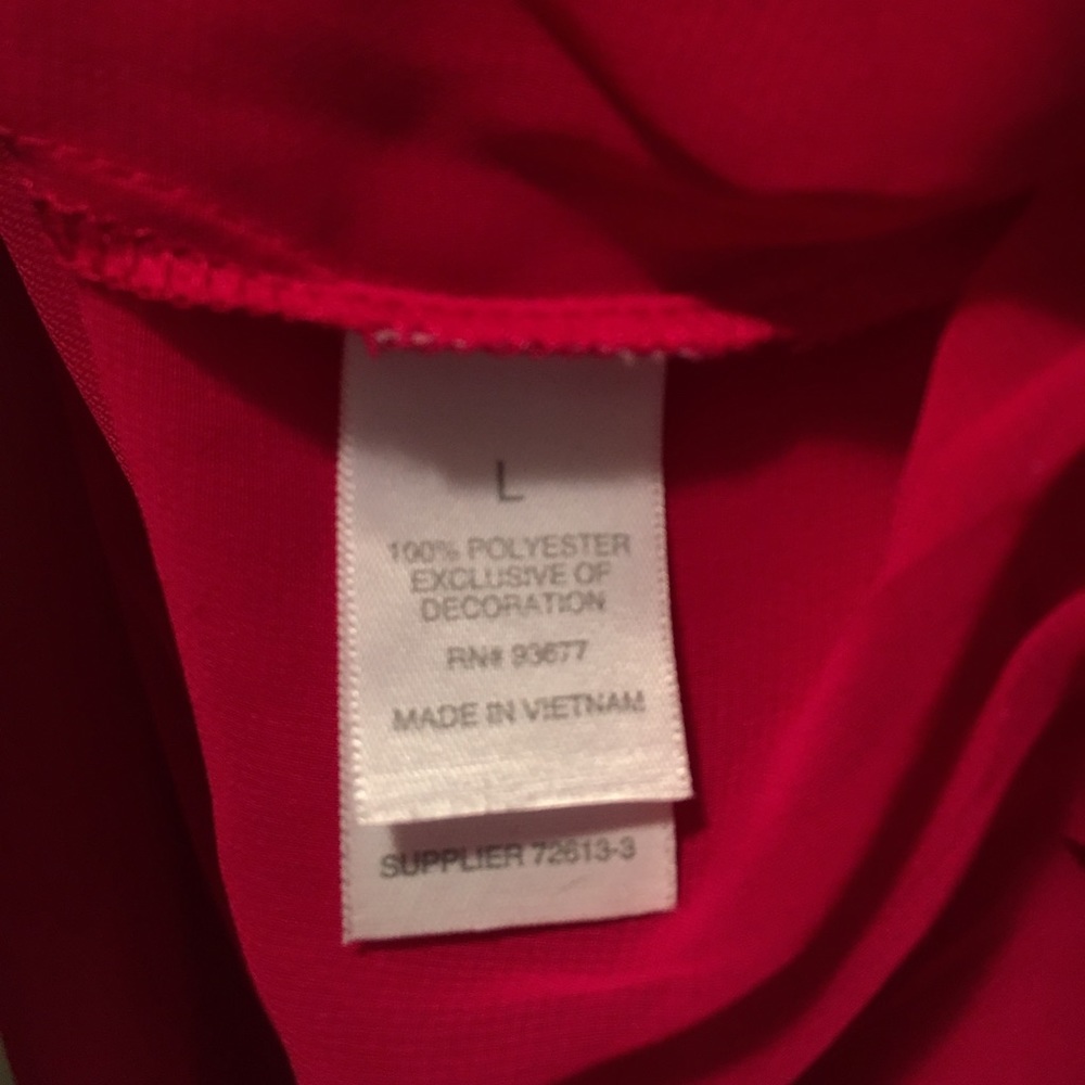 Large BISOU BISOU Pink Shear Blousen Elastic waist - Picture 5 of 8